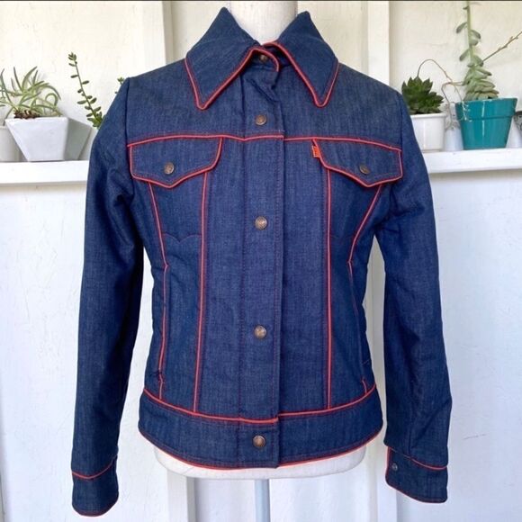 Vintage Levi’s Orange Tab Denim Ski Jacket 12 L - Picture 3 of 9